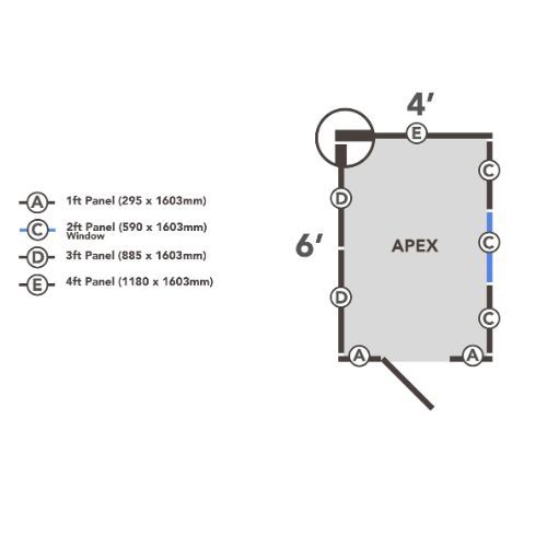 Forest Garden Apex Overlap Shed - No Window - 6' x 4'