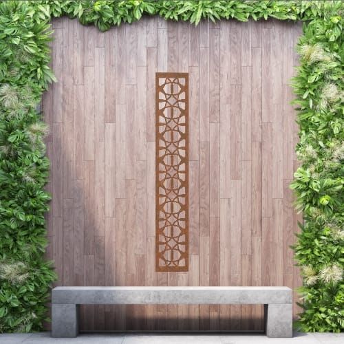 Steel Privacy Screen Morroco - Free Standing - 1800mm x 300mm Steel Corten