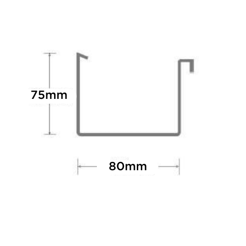 Copper Box Gutter - 80mm x 2.4mtr Length