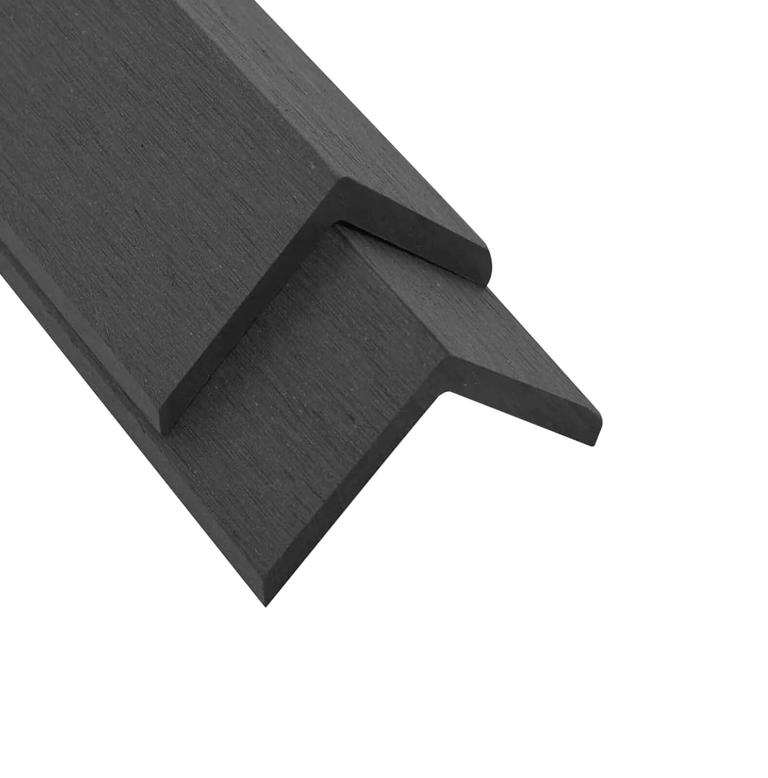 Standard Woodgrain / Grooved Composite Decking Corner Trim - 41mm x 41mm x 3600mm Charcoal