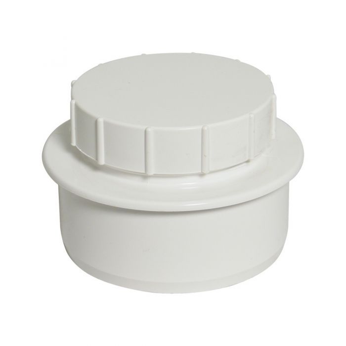 FloPlast Ring Seal Soil Screwed Access Plug- 110mm White