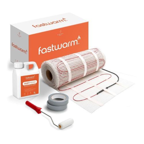 Fastwarm 200W Electric Underfloor Heating Mat - 1m2 - Fastwarm Touch White Thermostat