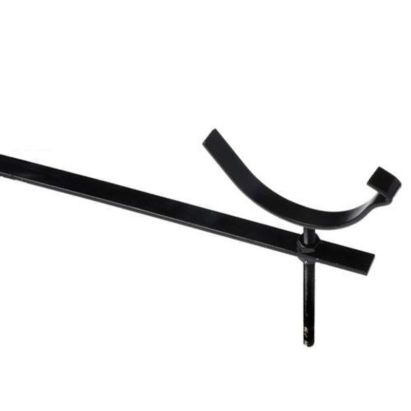 Cast Iron Beaded Half Round Gutter Rise & Fall Bracket - 100mm Galvanised Black Painted