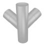 Aluminium Round Swaged Downpipe Double Branch - 112.5 Degree x 63mm PPC Finish