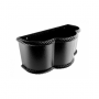 Cast Aluminium Round Gemina Hopper - 76mm PPC Finish Black