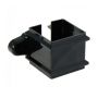 FloPlast Square Downpipe Clip with Fixing Lugs- 65mm Black