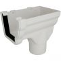 FloPlast Ogee Gutter Stopend Outlet Right Hand for 80mm Downpipe - 110mm x 80mm White