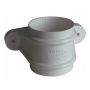 FloPlast Round Downpipe Socket with Fixing Lugs- 68mm White